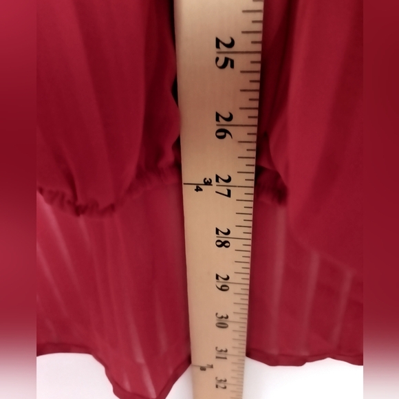 Bisou Bisou Red Sheer Blouse / Size 2X - Picture 3 of 8